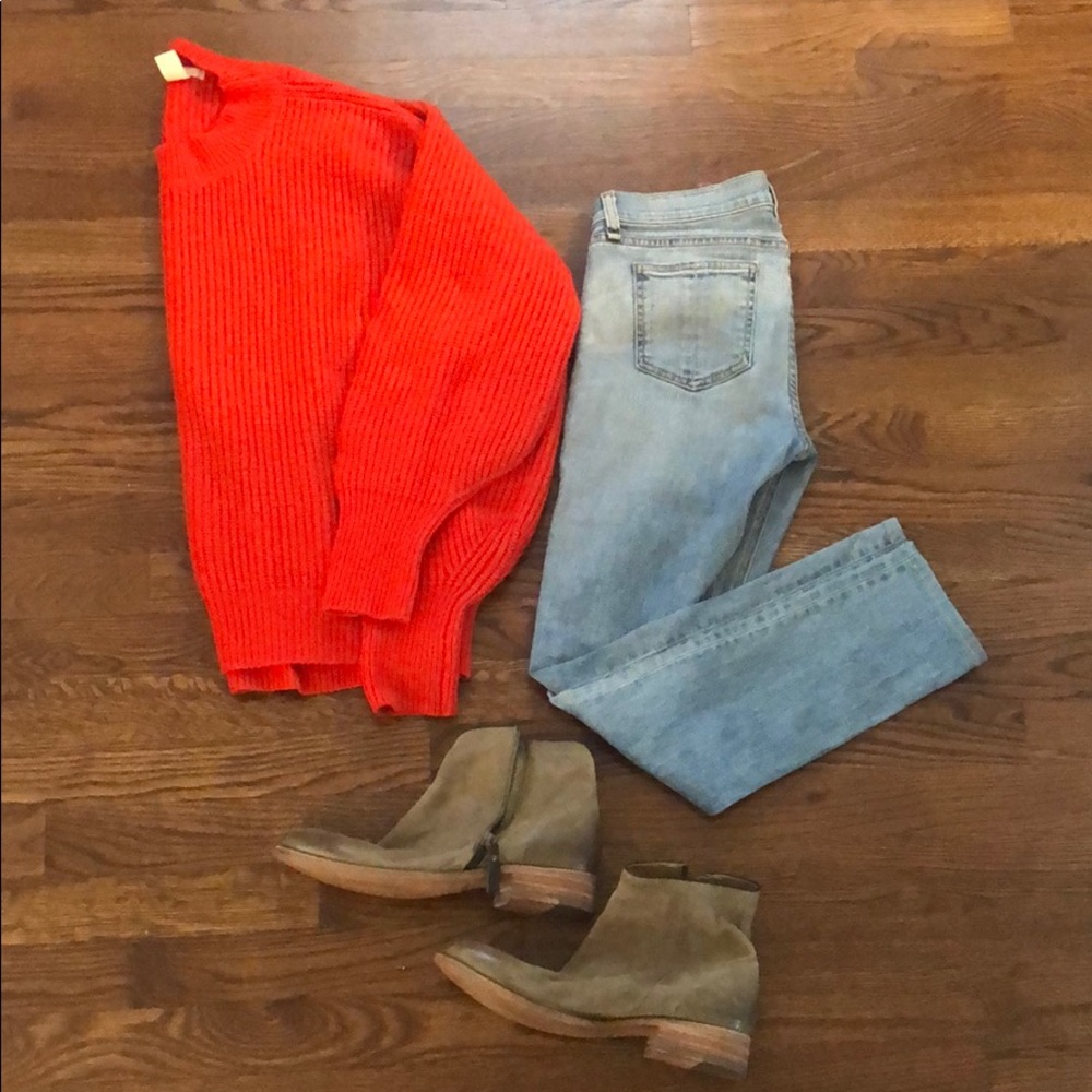 H&M Red Chunky Knit Sweater